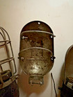 3 Vintage Industrial Drop Light Cages With Light Shields Old Original Steampunk