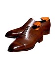 Handmade Brown Genuine Leather Cap Toe Oxford Lace Up Dress Office Shoes For Men