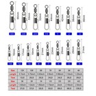 100pcs Fishing Connector Rolling Barrel Swivel With Interlock Snap Tackle 12-4 0