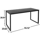 55  Computer Desk Large Laptop Pc Table Study Writing Office Desk For Home Black