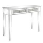 Mirrored Vanity Table W  2 Storage Drawers  Diamond Accents  Entryway Console