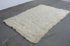 Vintage Mid Century Danish Modern Off White Wool Shag 56  X 81 5 
