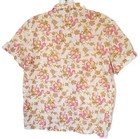 Vintage 1970s Cotton Button Up Floral Berry Short Sleeve Shirt Size 32