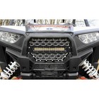 Modquad 2-panel Front Grill Black silver With 10  Light Bar Rzr-fgls-1k-blk