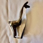 Glass Llama Figurine 4 Inch Sculpture With 925 Silver Inlay 