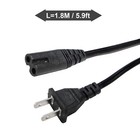 Ac Power Cord 2 Prong Cable For Ps 5 4 3 2 Slim Xbox Pc Laptop Psv Monitor Tv