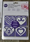 Wilton Cake Stamps Set Of 6 Flourishe Designs   4 Hearts Brand New Free Shipping
