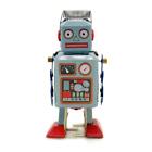 Tin Toy Robot 4 5  Wind Up Blue Litho Retro Collectible Cute Mini Radicon Ms294