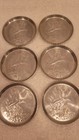 6 Vtg Everlast Metal Hand Forged Hammered Aluminum Coaster Set - Mallard Ducks 