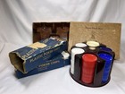 Vtg Small Poker Chip Holder Drueke   Sons Deck Holder And Chips Lot Set