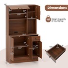 66  Pantry Cabinet Tall Kitchen Storage Cabinet With Charging Station Brown