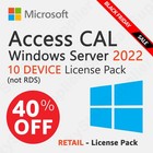 Microsoft Windows Server 2022 - 10 Device Client Access Licenses  non Rds  - New