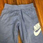 Nike Fleece Joggers Kids Small Light Blue Sweatpants Drawstring White Logo