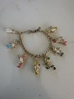 Vintage 1960s Walt Disney Productions Gold Tone Charm Bracelet