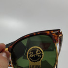 New Ray-ban Rb3016 Clubmaster Polished Tortoise G-15 Green Glass Lens