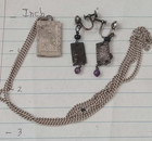Antique Japanese Sterling Silver Lot Bu Gin Coin Necklace  Shu Isshu Earrings
