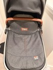 Silver Cross Luxury Bassinet Carrycot Gray Brown Leather Trim Excellent Cond