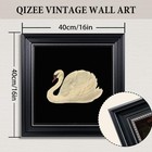 Qizee Vintage Framed Art Swan Wall Art Decorations Vintage Grace Swan Picture   