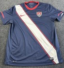 Nike Usa Soccer Jersey Mens Large Blue Dri-fit Usmnt Football Shirt