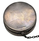 Vintage Sterling Silver Round Pill Box With Mirror   Chain