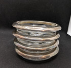 Set Of 4 Vintage Leonard Silver Plated Crystal Glass Coasters 4    Italy