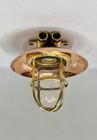 Vintage Brass   Copper Bulkhead Ceiling Light     Nautical Marine Cage Lamp