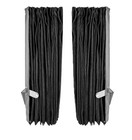 Full Set Black Lux Pleat Curtains For Scania Trucks Front   Side Windows