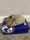 Birkenstock Boston Soft Footbed Suede Leather Clog Shoes - Taupe