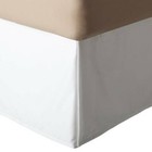 3 Side Tailored Pleated Bed Skirt White Solid 630 Tc Egyptian Cotton Open Corner