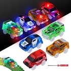 Tracks Cars Magic Light Up Track Cars Toy Glow In The Dark For 3 4 5 6 7 8 Kids 