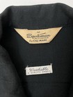 Vtg Mens 1950s Button Shirt  Black Sportsman California Collar Loop Small Medium