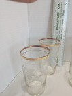 Vintage Set Of 9 Bartlett Collins Frosted Grape Vine Gold Trim Beverage Tumblers