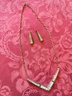 C Benally Navajo Sterling Silver Turquoise   Opal Necklace   Earring Set Signed