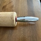 Vintage Wood Wooden Rolling Pin With Metal Handles 18   