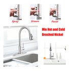 Kitchen Sink Faucet Brushed Nickel 360   Sprayer Swivel Mixer Tap Single Handle