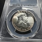 Ms64 1954 Franklin Half Dollar Pcgs Blue Label - Toner  Beautiful Edge Toning 