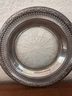 Amston Sterling And Etched Glass Lemon Plate  Vintage  Starburst Design  6 5 