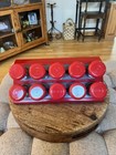 Vintage Red 1980   s Chef Line Italian Spice Rack By Gravelly Guzzini New In Box 
