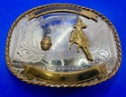 Western Cowboy Rodeo Barrel Racing Blank Trophy Nickel Silver Belt Buckle