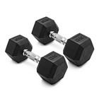 Cap Barbell  25lb Coated Rubber Hex Dumbbell  Pair  no-roll Design  Ergonomic St
