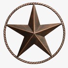 Barn Star With Rope Ring  Rustic Bronze Copper Metal Wall Decor  24 