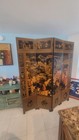 Antique vintage Asian Chinese Coromandel Screen Room Divider 4 Panels Read Descr