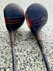 Vintage 1930s Bellwood Wood Golf Clubs Set Of 2 - Driver   Brassie Antique Decor
