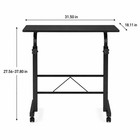 Adjustable Rolling Laptop Table With Steel Frame Desk Cart