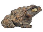 Vtg Japanese Hand Carved Sugi Cryptomeria Cedar Wood Frog Toad Figurine Signed