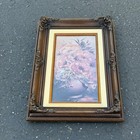 Vtg Ornate Carved Wood Picture Photo Art Frame Brown Gold Rococo Jenkins - 17x11