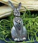 New Pewter Celtic Rabbit Pin Trinity Knot Scottish Irish Hare Ladies Brooch