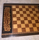 Nice Vintage  Wooden  Marquetry  Design  Gameboard  Chess  Checkers
