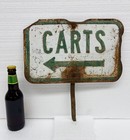 Vtg Embossed Golf Carts Metal Sign - Golf Course Arrow Path Sign - Dixon  Il 