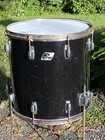 Ludwig Rocker 16  X 16    Floor Tom Drum Black W legs Black White Worn Finish